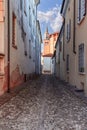 Narrow street in the in Sabbioneta city. Lombardy, Italy Royalty Free Stock Photo