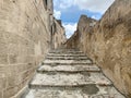 Narrow street at the Sassi of Matera, Matera, Italy