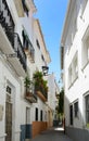 Narrow street of Spanish town Baza Royalty Free Stock Photo