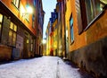 Narrow street in Stockholm