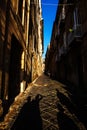 Narrow street in sunset light, Ortigia