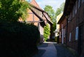 Narrow Street in the Town Nienburg at the River Weser, Lower Saxony