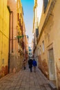 Narrow street with traditional old Venetian houses Italy Royalty Free Stock Photo