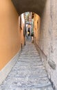 Narrow street in Varenna, Como Lake, Italy Royalty Free Stock Photo