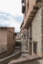 Narrow street in the upper part of Albarracin, Teruel, Spain Royalty Free Stock Photo