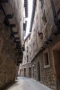 narrow street of the village of albarracin in spain Royalty Free Stock Photo