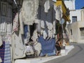 Narrow street in the village of Kritsa, Crete, Greece Royalty Free Stock Photo