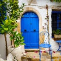 Narrow street in the village of Kritsa, Crete, Greece Royalty Free Stock Photo