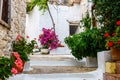 Narrow street in the village of Kritsa, Crete, Greece Royalty Free Stock Photo