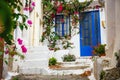 Narrow street in the village of Kritsa, Crete, Greece Royalty Free Stock Photo