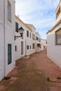 Narrow street, village in Menorca. Spain