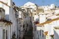 Narrow street between whitewash houses of Elvas, Alentejo, Portugal Royalty Free Stock Photo