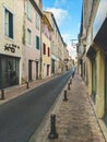 Narrow streets of carcassone. Street photography in France.
