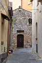 Narrow streets at city of Castelmola, Sicily