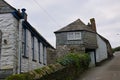 Narrow streets and cottages In Port Isaac Royalty Free Stock Photo