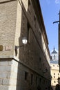 Narrow streets and facades in the old town of Toledo Royalty Free Stock Photo