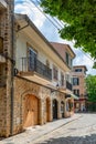 Narrow streets in historic center of town of Valldemossa, Balearic Islands Mallorca Spain Royalty Free Stock Photo