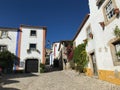 Narrow streets in the medieval town of Obidos Royalty Free Stock Photo