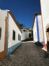 Narrow streets in the medieval town of Obidos Royalty Free Stock Photo