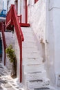Narrow streets of Mykonos town, Greece Royalty Free Stock Photo