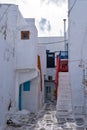 Narrow streets of Mykonos town, Greece Royalty Free Stock Photo