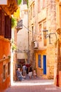 The narrow streets of old Chania, Crete, Greece