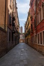 Narrow streets in the old city center of Venice Royalty Free Stock Photo