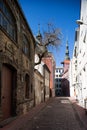 The narrow streets of Old Town with spiers