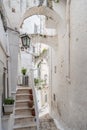 Narrow streets of Ostuni, Italy Royalty Free Stock Photo