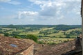 Narrow streets and picturesque buildings in hilltop medieval Penne d`Agenaise