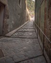 Narrow streets in Ripoll old quarter