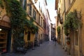 Narrow streets of the Ronan neighborhood Trastevere, Rome, Italy Royalty Free Stock Photo