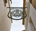 Narrow Streets of Sitges, views leading into the distance. A typical scene of cobbled back streets in Europe