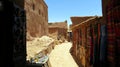 Narrow streets of Traditional Berber town on the hillside Africa Morocco Ait Ben Haddou Royalty Free Stock Photo