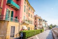 Narrow streets and traditional buildings of Celle Ligure, Liguria, Italy