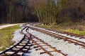 Narrow tracks in stone quarry