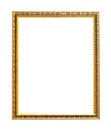 Narrow vertical wooden picture frame cutout Royalty Free Stock Photo