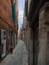 Narrow walkway between houses, Venice, Italy