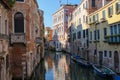 Narrow water street of historic center of Venice Royalty Free Stock Photo