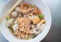 Narrow wet rice noodles with fish ball