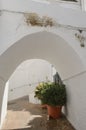 Narrow white archway