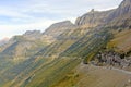 Narrow Winding Road Going up a Mountain Ridge