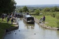 Narrowboat on Kennet & Avon Canal at Devizes UK Royalty Free Stock Photo