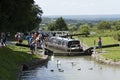 Narrowboat on Kennet & Avon Canal at Devizes UK