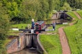 Narrowboat, Worcester and Birmingham Canal, England. Royalty Free Stock Photo