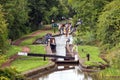 Narrowboats, Worcester and Birmingham Canal, England. Royalty Free Stock Photo