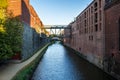 Narrowl Gravel Footpath along a Canal at Sunset Royalty Free Stock Photo