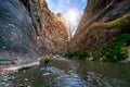 The Narrows from bottom up hike in Zion National Park.