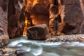 The Narrows trail, Zion national park, Utah, Zion National Park, Utah Royalty Free Stock Photo