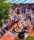 Narshingdi, Bangladesh-09/11/2019:People gathered for Eid prayer on a open field